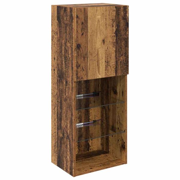 ТВ стенни единици с LED 5 pcs Старо дърво 40,5 x 30 x 102 см