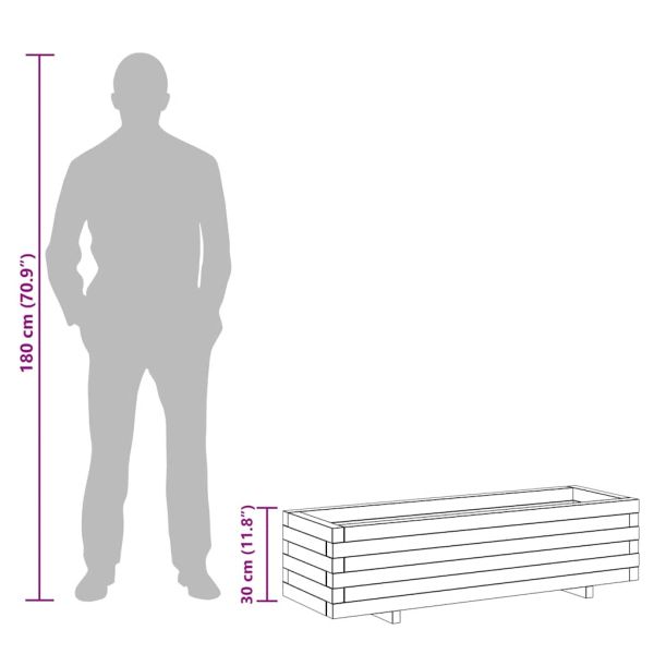 Повдигната леха, 120x40x30 см, дървена, правоъгълна