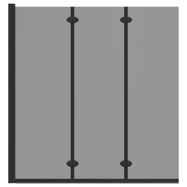 Душова обшивка Черно 130 x 138 см ESG стъкло и алуминий
