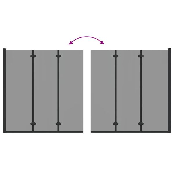 Душова обшивка Черно 130 x 138 см ESG стъкло и алуминий
