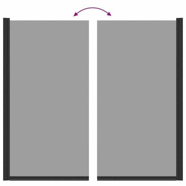 Екран за душ и вана Черно 68 x 130 см Закалено стъкло