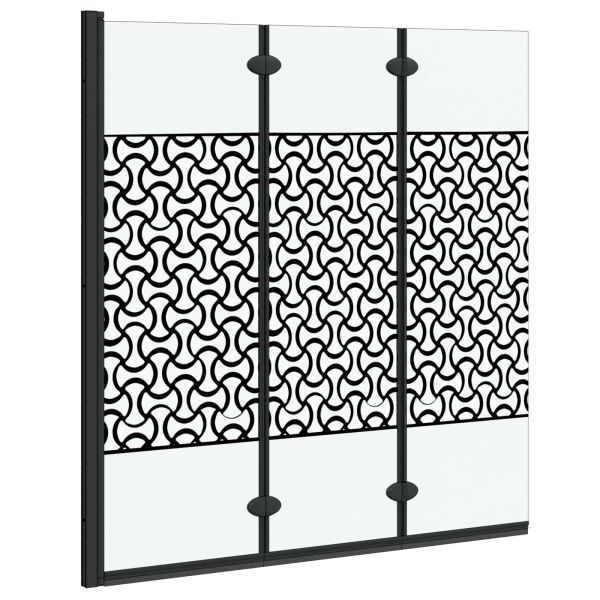 Душова обшивка Черен и прозрачен 130 x 130 cm закалено стъкло