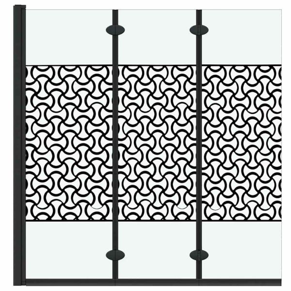 Душова обшивка Черен и прозрачен 130 x 130 cm закалено стъкло