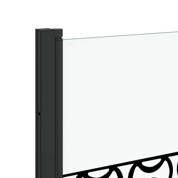Душова обшивка Черен и прозрачен 130 x 130 cm закалено стъкло