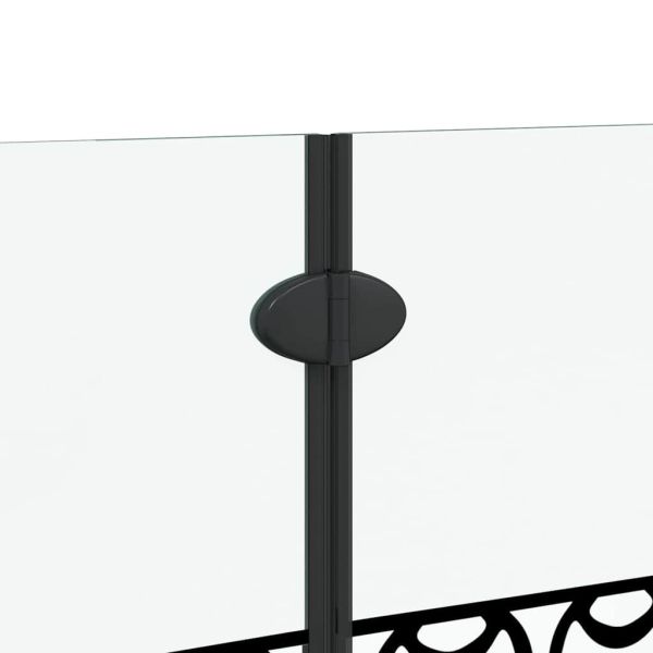 Душова обшивка Черен и прозрачен 130 x 130 cm закалено стъкло