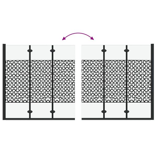 Душова обшивка Черен и прозрачен 130 x 130 cm закалено стъкло