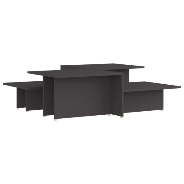 Кафе маси, 2 бр, сиви, 111,5x50x33 см, инженерно дърво