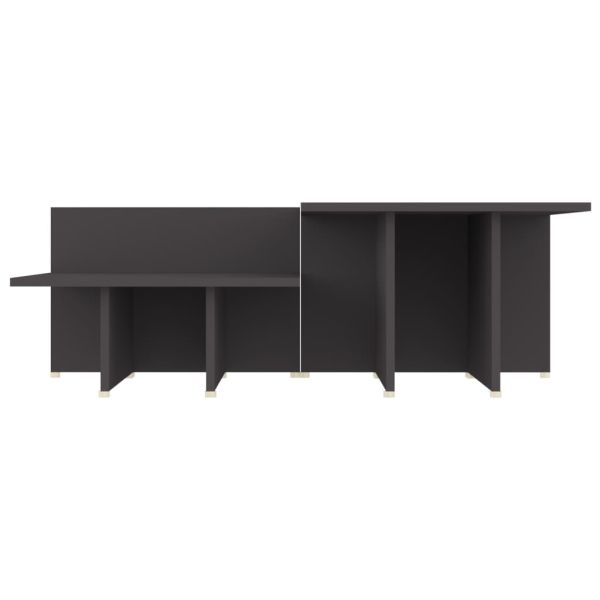 Кафе маси, 2 бр, сиви, 111,5x50x33 см, инженерно дърво