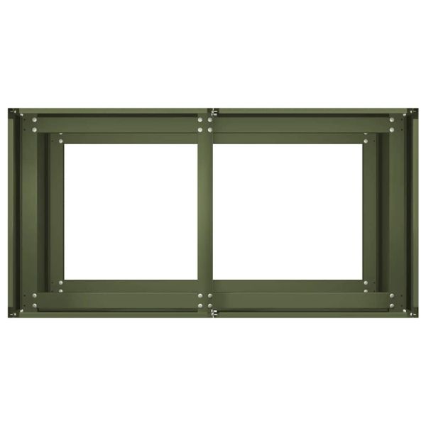 Кашпа, маслиненозелена, 80x40x80 см, студеновалцувана стомана