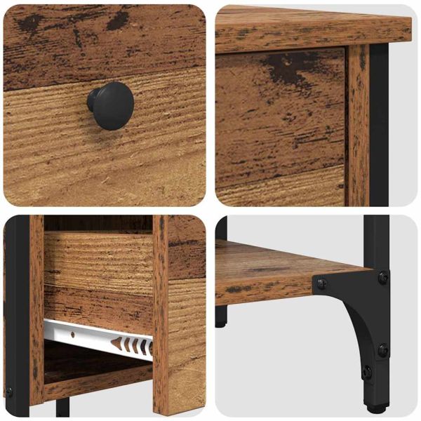 Нощен шкаф с чекмедже 2 pcs Кафяво 33.5 x 36 x 70 см