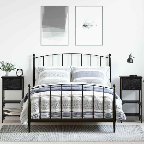 Нощен шкаф с чекмедже 2 pcs Черния дъб 33.5 x 36 x 70 см