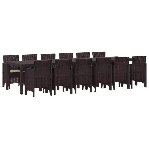 Комплект за хранене в градината 13 pcs Кафяво Ратан Polt