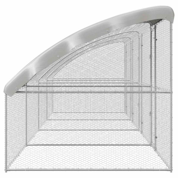 Клетка за пилета 4 pcs Сребрист 800 x 200 x 200 см Стомана и PE