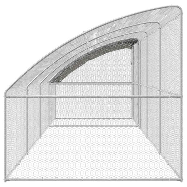 Клетка за пилета 4 pcs Сребрист 800 x 200 x 200 см Стомана и PE