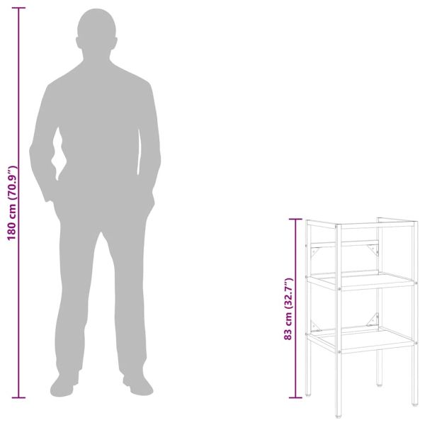 Рамка за мивка за баня, бяла, 40x38x83 см, желязо