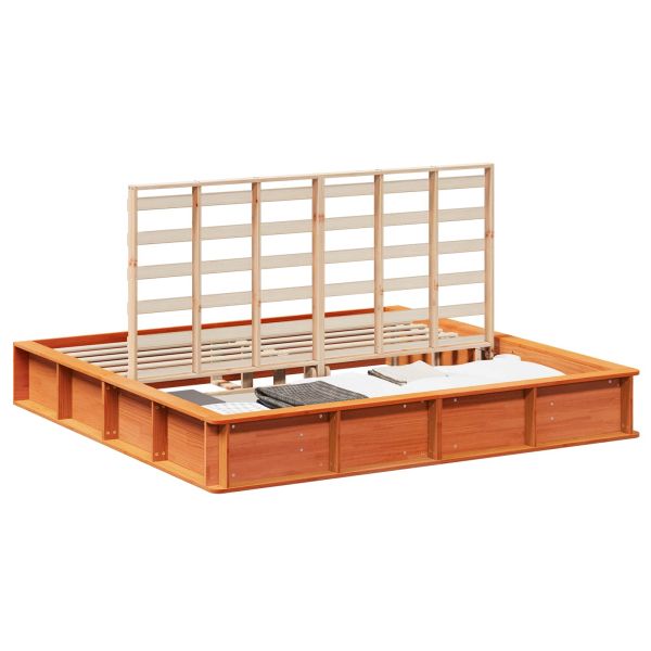 Рамка за легло Кафяво с восъчно покритие 200 x 200 cm