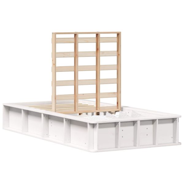 Рамка за легло Бяло 80 x 200 cm Солидно борово дърво