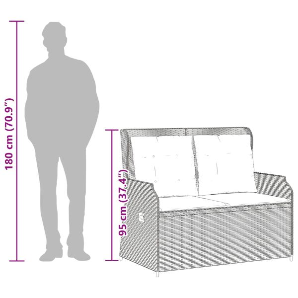Градинска пейка Черно полиратан