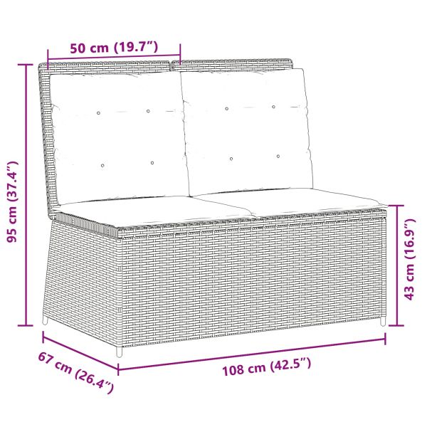 Градинска пейка Черно полиратан