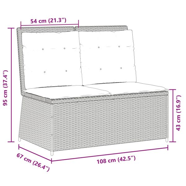 Градинска пейка Светлосиво полиратан