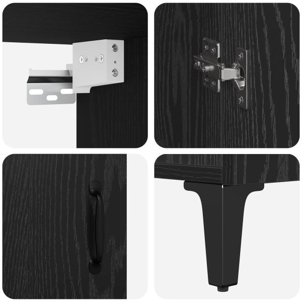 Висок шкаф 2 pcs Черния дъб Инженерно дърво