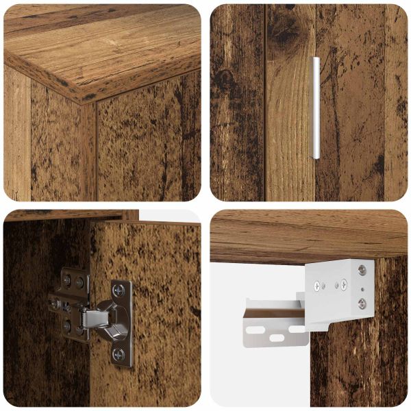 Комплект ТВ шкаф 4 pcs Старо дърво Инженерно дърво