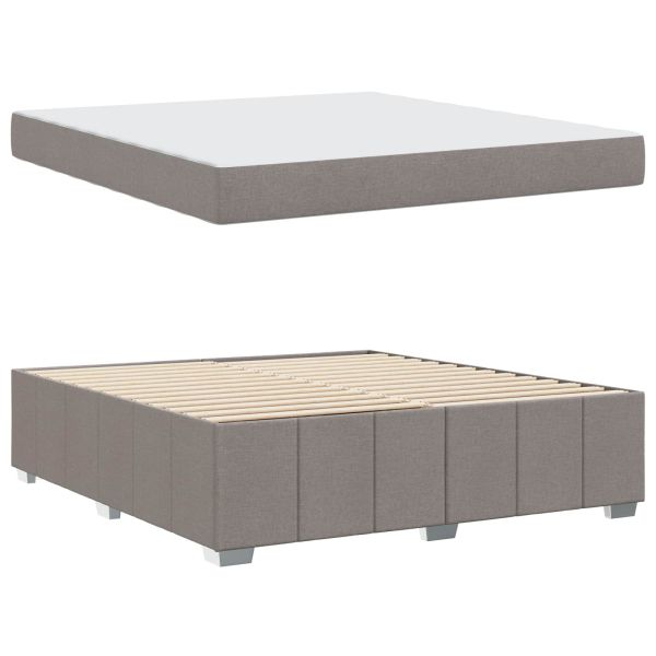 Рамка за легло с матрак Таупе 180 x 200 cm текстил