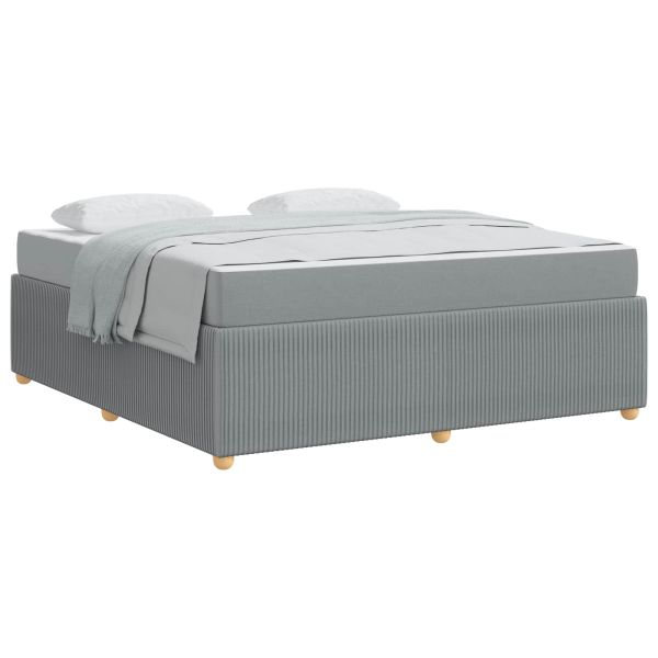 Рамка за легло с матрак Светлосиво 180 x 200 cm текстил