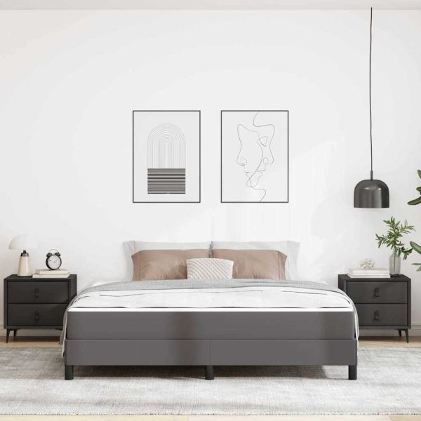Рамка за легло с матрак Сив 180 x 200 cm текстил