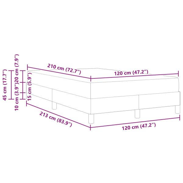 Легло с пружинирана основа Тъмен син 120 x 210 см текстил
