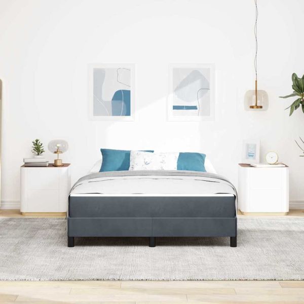 Легло с пружинирана основа Тъмен сив 140 x 220 cm текстил