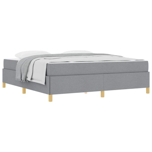 Рамка за легло с матрак Светлосиво 180 x 200 cm текстил