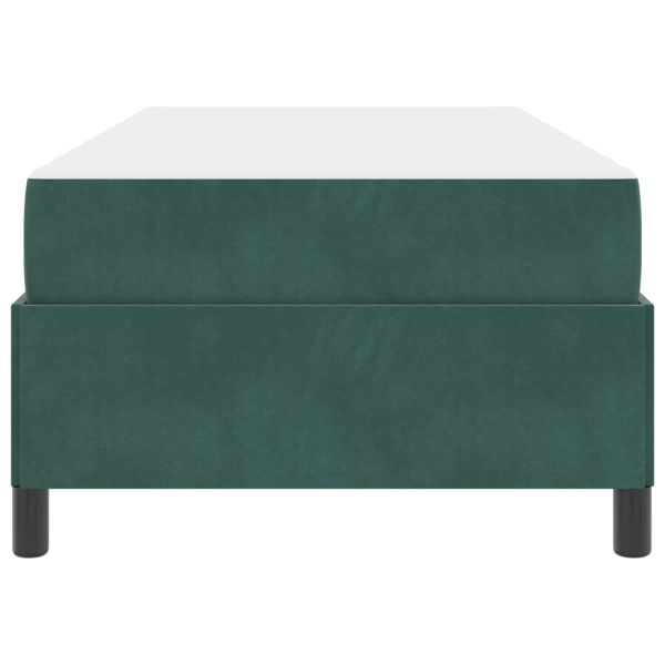 Рамка за легло с матрак Тъмен зелен 90 x 200 cm текстил