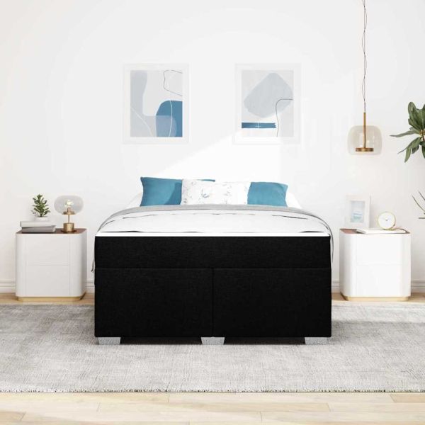Рамка за легло с матрак Черно 140 x 200 cm текстил