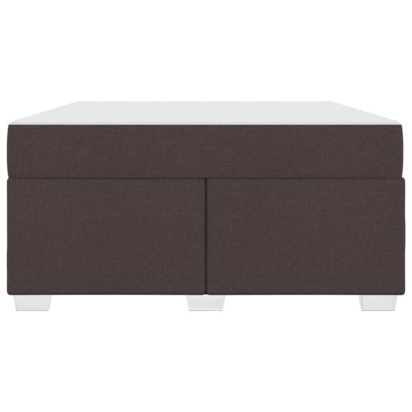 Рамка за легло с матрак Тъмен кафяв 160 x 200 cm текстил