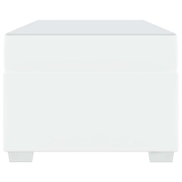 Рамка за легло с матрак Бяло 100 x 200 cm текстил