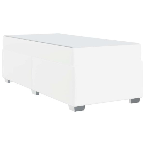 Рамка за легло с матрак Бяло 100 x 200 cm текстил