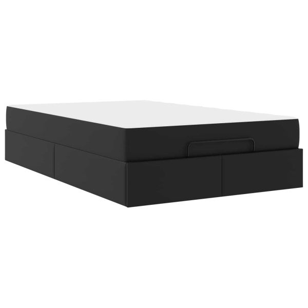 Рамка за легло с матрак с матрак 2 pcs Черно ПВЦ