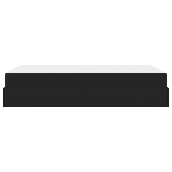 Рамка за легло с матрак с матрак 2 pcs Черно ПВЦ