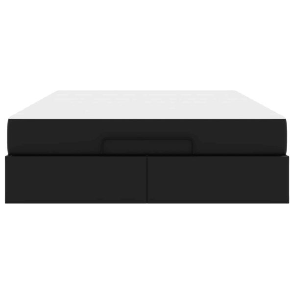 Рамка за легло с матрак с матрак 2 pcs Черно ПВЦ