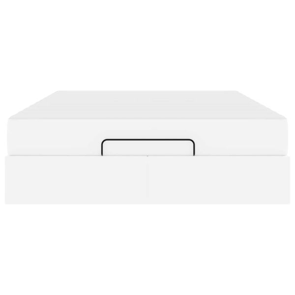 Рамка за легло с матрак с матрак 2 pcs Бяло ПВЦ