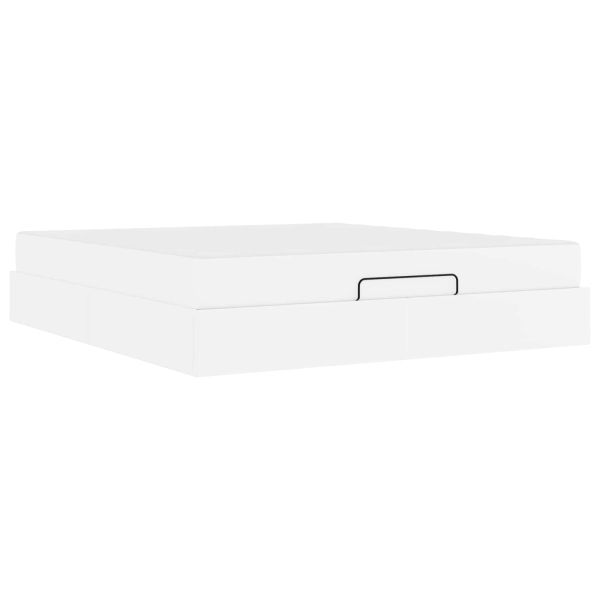 Рамка за легло с матрак с матрак 2 pcs Бяло ПВЦ