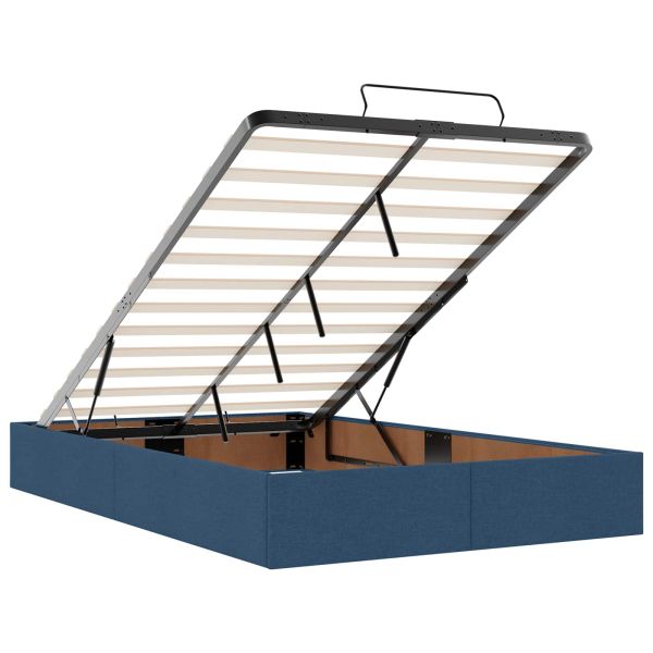 Рамка за легло с матрак с матрак 2 pcs Синьо текстил