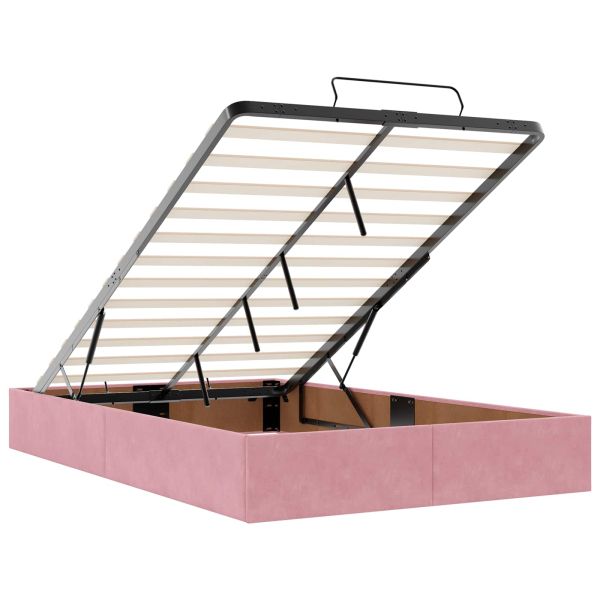 Рамка за легло с матрак с матрак 2 pcs Розово Кадифе