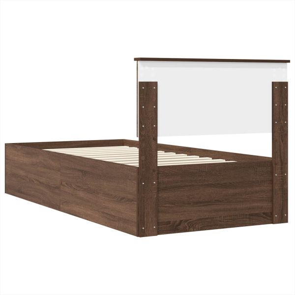 Рамка за легло с таблото Кафяв дъб 90 x 200 cm Инженерно дърво