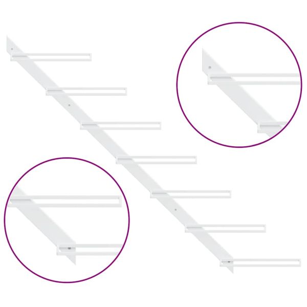 Стойка за вино за 7 бутилки, стенен монтаж, бяла, метал