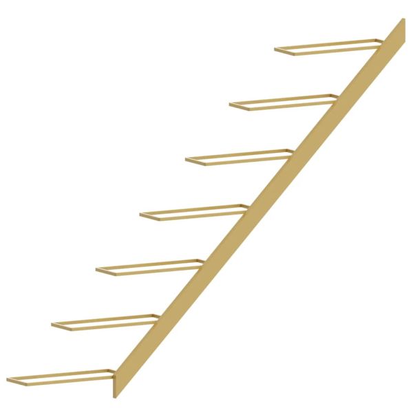 Стойки за вино за стенен монтаж 7 бутилки 2 бр златисти метални