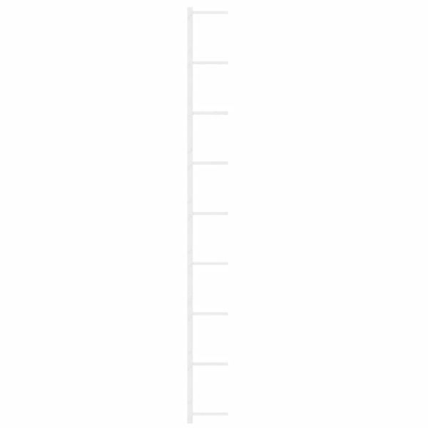 Стойки за вино за 9 бутилки, стенен монтаж, 2 бр, бели, желязо