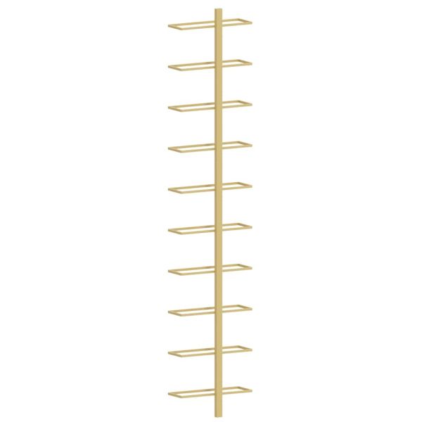 Стенни стойки за вино за 10 бутилки 2 бр златисти метални