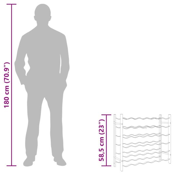 Стойка за вино за 36 бутилки, бяла, метална